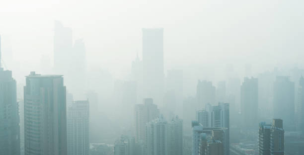 istock Big city at misty, shanghai 1448272612