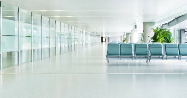 istock Empty departure lounge in airport 1448272620