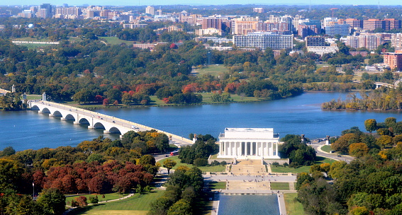 View of the capital city from the Washington monument