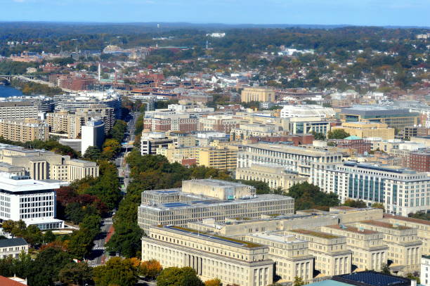 istock High angle view of Washington DC 1448276095