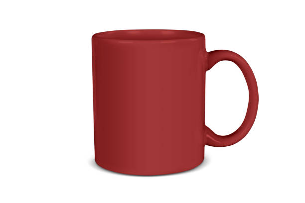 istock 11 oz Red Coffee Mug Mockup Isolated on White Background 1448283795