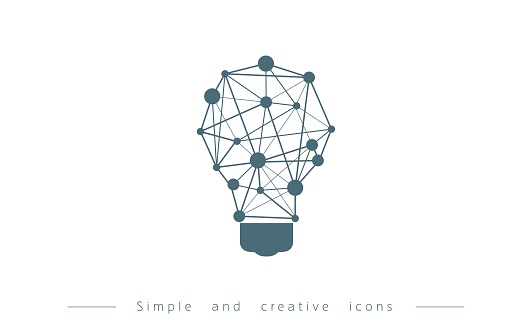Network connections in the shape of a light bulb, Here is a vector file that splits all elements