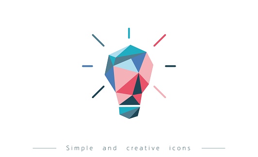 Colorful building blocks form a light bulb, Here is a vector file that splits all elements