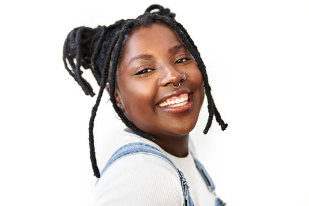 istock Happy african woman smiling at the camera 1448284740