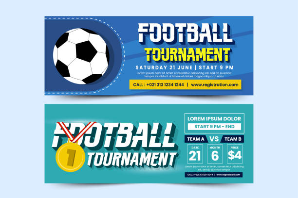 istock Football tournament sport event banner design template simple and elegant design 1448286411
