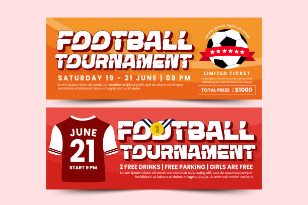istock Football tournament sport event banner design template simple and elegant design 1448287131