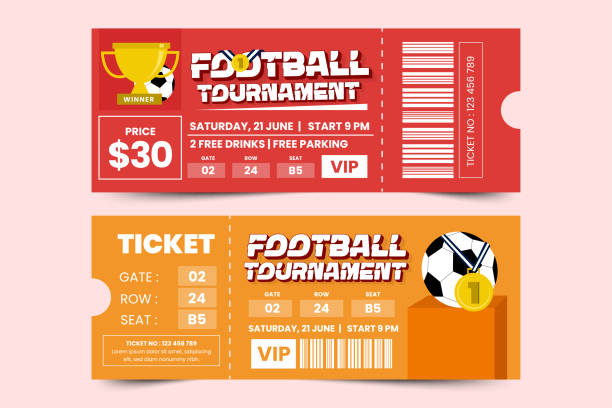 istock Football tournament sport event ticket design template simple and elegant design 1448287209