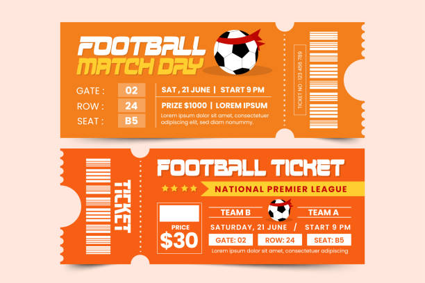 istock Football tournament sport event ticket design template simple and elegant design 1448287534