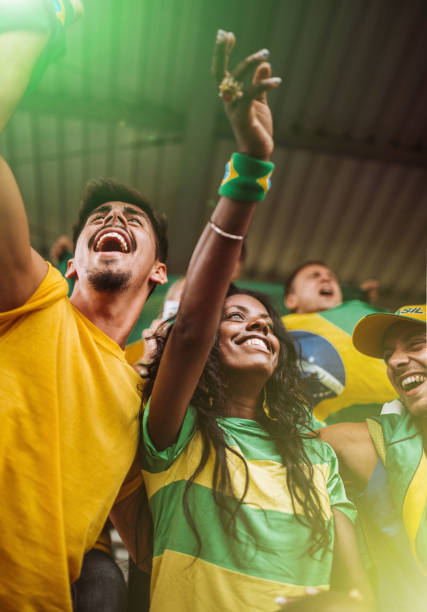 istock brazilian supporters have fun at the stadium 1448287612