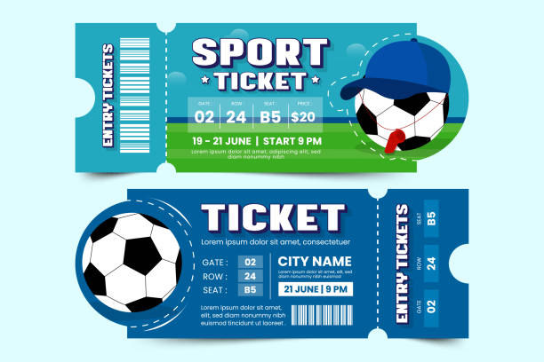 istock Football tournament sport event ticket design template simple and elegant design 1448289747
