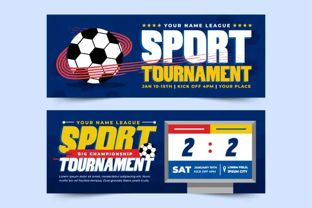 Vector illustration of Football tournament sport event banner design template