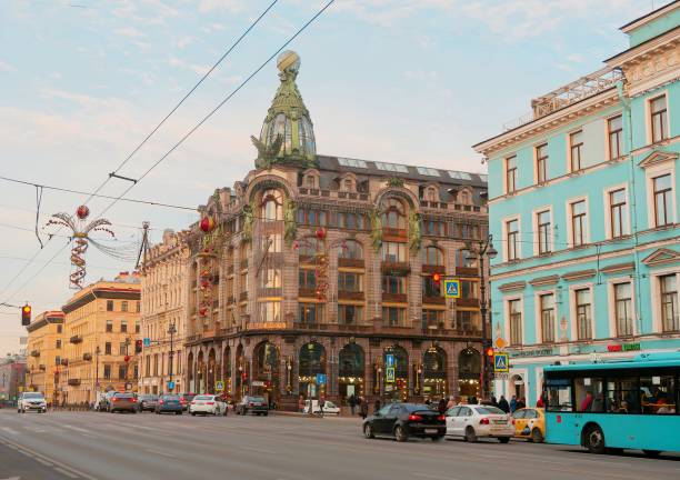 Russia, Saint Petersburg - November 26, 2022: Nevsky prospect in St. Petersburg