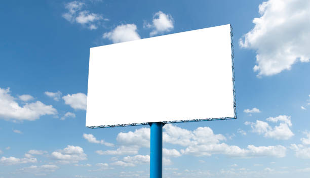 istock Outdoor billboard on blue sky background with clipping path 1448292572
