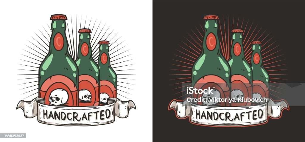 Ilustración de De Pub De Cerveza Artesanal Diseño Vectorial Para El Logotipo Del Bar Con Botellas De Cerveza Impresión De Bebidas O Etiqueta Gráfica Para Cervecería O Fábrica y más