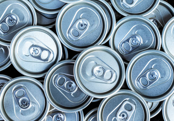 istock Close up aluminum can lids used for containing beverages 1448293336