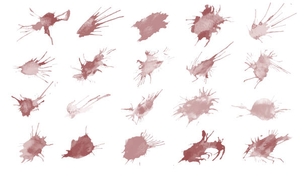 istock Splash watercolor collection. soft pastel pink brush strokes a watercolor 1448293541
