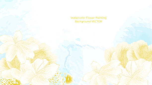 ilustraciones, imágenes clip art, dibujos animados e iconos de stock de delicada acuarela dibujada a mano con fondo floral. - poppy pink close up cut flowers