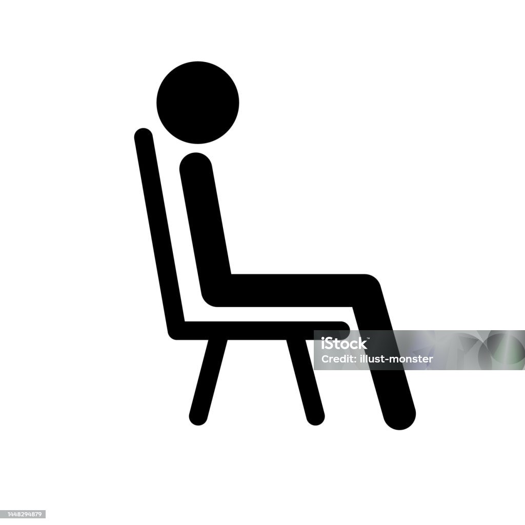 Biểu Tượng Hình Bóng Người Ngồi Trên Ghế Vectơ Hình minh họa Sẵn ...