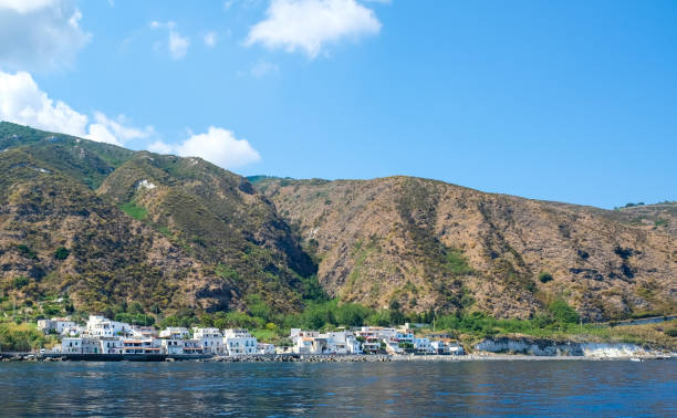 The Beauty of Salina Island View of Santa Marina Salina town, in Salina island, one of the Aeolian islands. salina sicily stock pictures, royalty-free photos & images