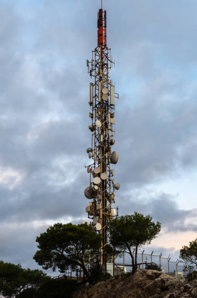 istock Signal repeater antennas at sunrise 1448306888