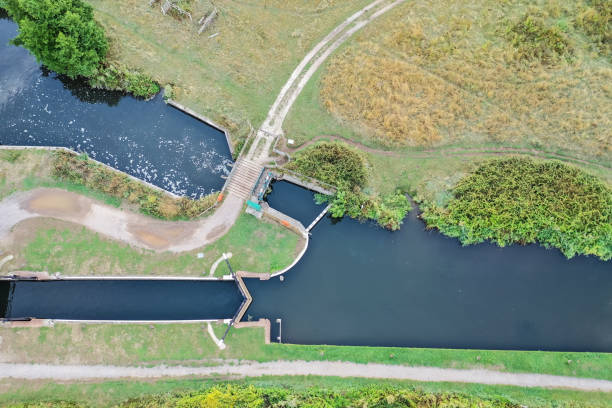 istock Aerial view of St Catherine's Lock Surrey England 1448309861
