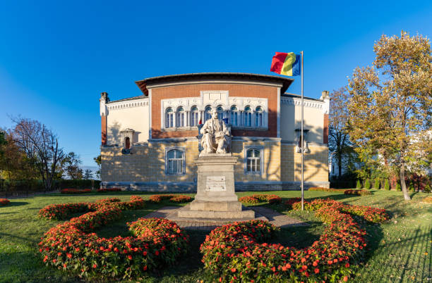 istock Primary School Gheorghe Asachi and Gheorghe Asachi Statue 1448311280