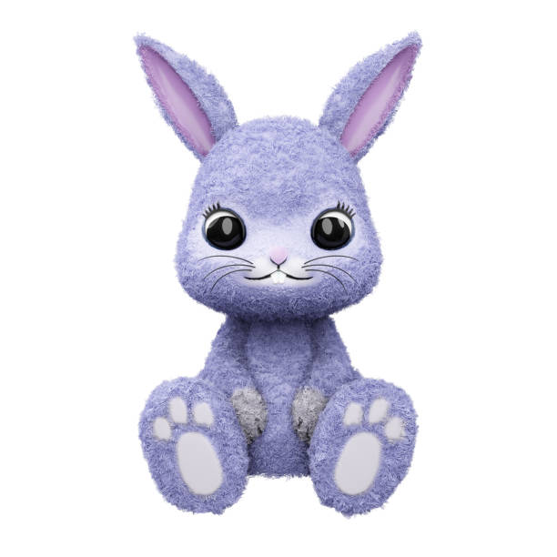 istock In this Chinese New Year-themed 3D-rendered illustration artwork, a fluffy purple rabbit is relaxing in its usual sitting position. 1448311366