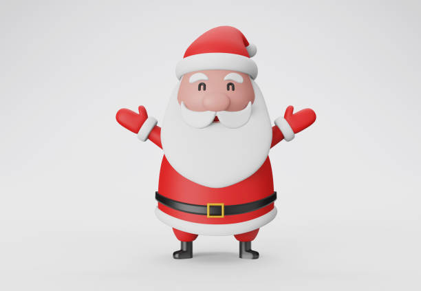 istock 3d illustration Smiling Santa Claus on white background 1448313438