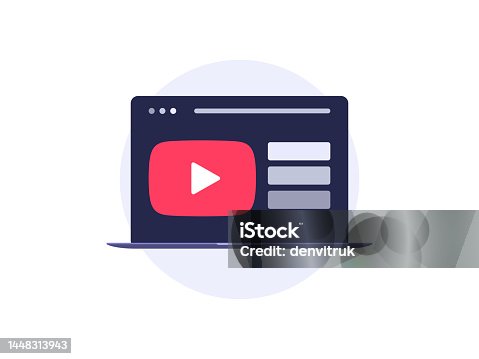 istock Video tutorial on laptop vector icon 1448313943