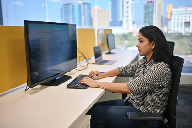 istock Woman working on a computer in an office 1448317088