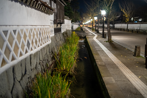 November 16, 2022 Shimane Prefecture's Little Kyoto Beautiful night view of Tonomachi Street in Tsuwano-cho in autumn