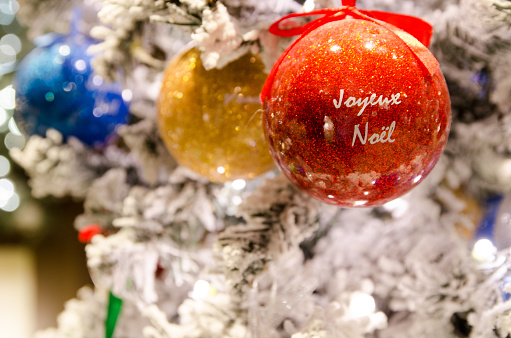 Close-up on Christmas tree decoration.
