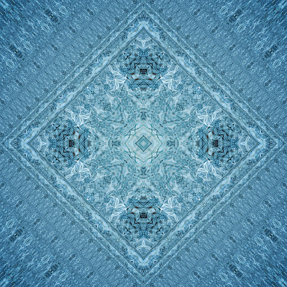 Ethnic pattern. Abstract kaleidoscope fabric design texture. 3d effect.