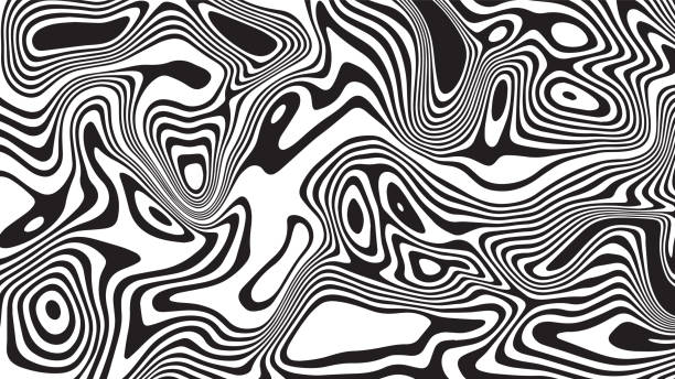 黒い波線と形。驚くべき滑らかな線の効果。白黒イラスト。 - vfx点のイラスト素材／クリップアート素材／マンガ素材／アイコン素材