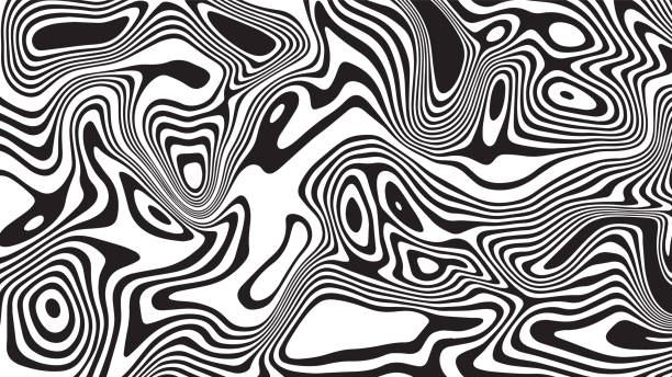 Black wavy lines and shapes. Amazing smooth lines effect. Black and white illustration. Black wavy lines and shapes. Amazing smooth lines effect. Black and white illustration wavy hair stock illustrations