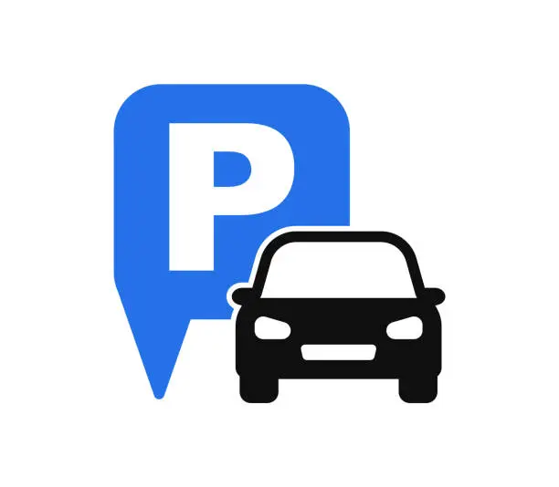Vector illustration of Car parking icon. Parking space sign. Parking location. Vector sign.