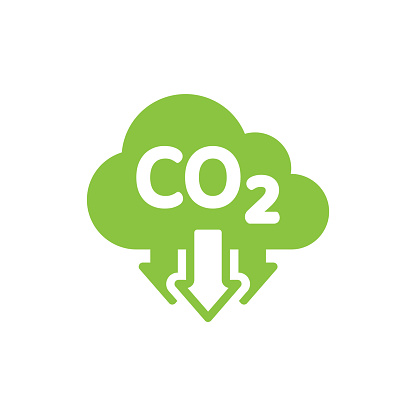 Carbon dioxide pollution cycle filled symbol