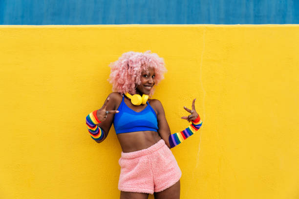 istock Beautiful woman skating with roller skates and having fun. 1448339559