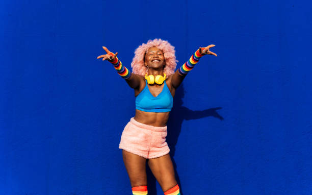 istock Beautiful woman skating with roller skates and having fun. 1448339917