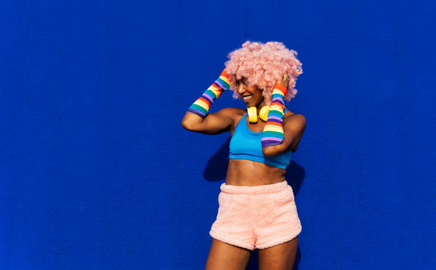 istock Beautiful woman skating with roller skates and having fun. 1448339938