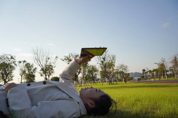 Insurance officer working with tablet outdoors