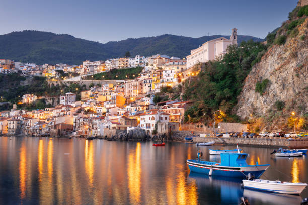istock Scilla, Italy on the Port at Dusk 1448342615