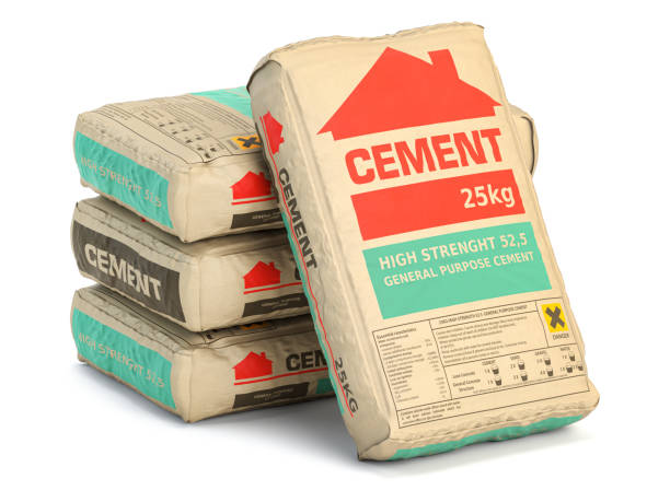 istock Cement bags o sacks isolated on white. 1448349078