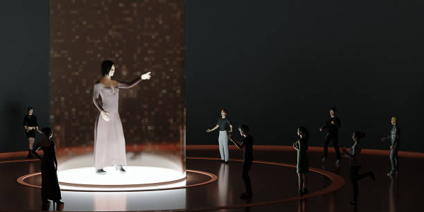 istock hologram Metaverse online meeting Avatar and Metaverse Classroom 3d Illustration 1448349964