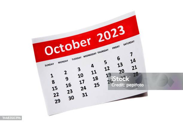 October 2023 Calendar Stock Photo - Download Image Now - 2023, Advice, Bonding
