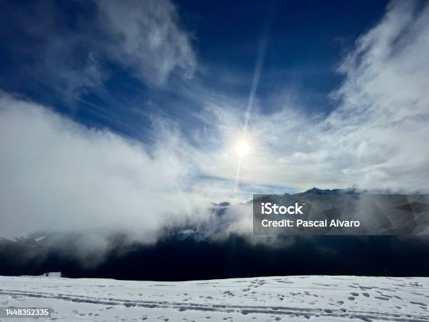 When The Mountain Puts On Its Beautiful Snow Coat Stock Photo - Download Image Now - Adventure, Atmospheric Mood, Awe