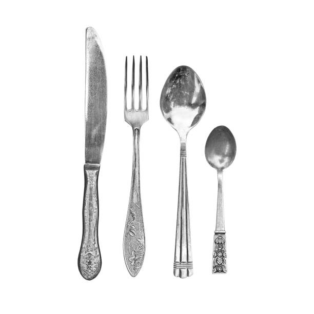 istock Set of vintage flatware kitchen utensils isolated 1448353039