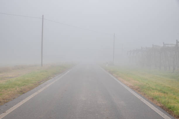 a planície piemontesa envolta em nevoeiro - padan plain - fotografias e filmes do acervo