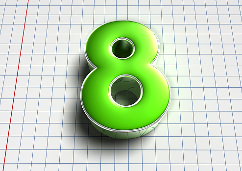 Volumetric digits from zero to nine. 3D realistic number  concept. Green colored numbers and symbols illustration set on green background, copy space. Decorative design elements for shopping, sale, discount offer, banner, cover, birthday or anniversary party.