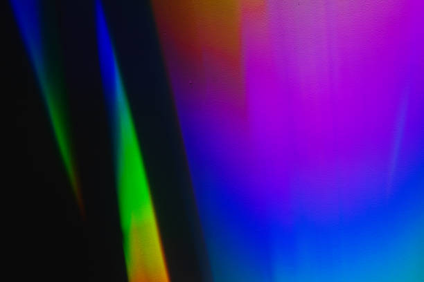 istock Colorful holographic light pattern on the wall in the dark 1448357594